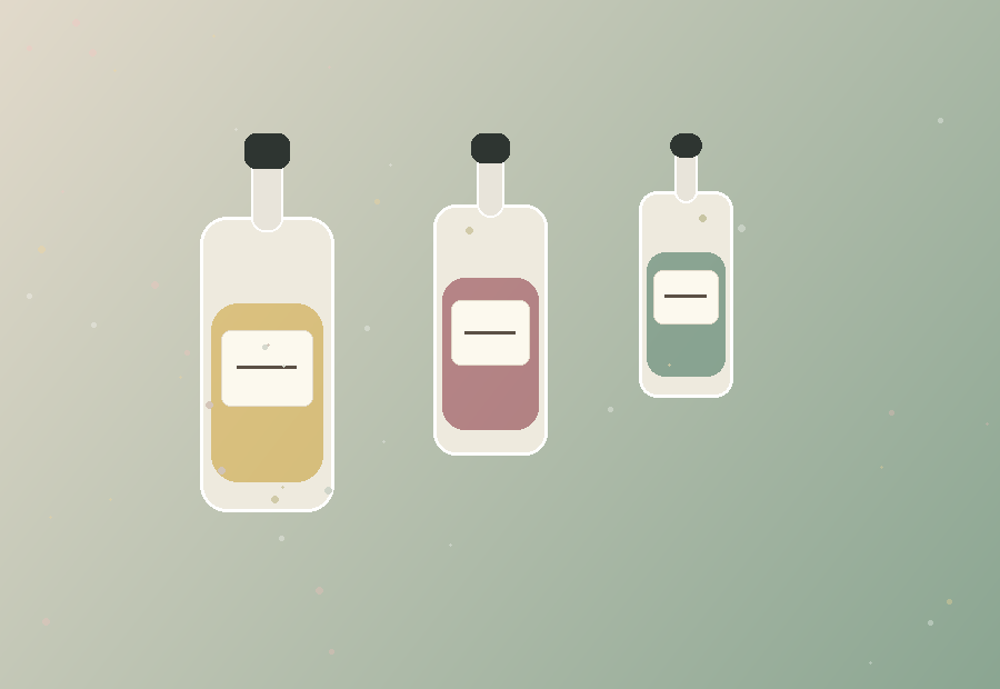 Unbranded perfume bottles for formula selection